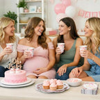 Newtay 250 Pcs a Sweet Little Girl Is on The Way Baby Shower Plates Napkins - Image 6
