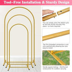 Metal Arch Backdrop Stand, Set of 3 (4/5/6ft) Wedding Arch Stand - Image 3