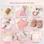 Strawberry Fairy 10 PCS Baby Gift Set for Girls, Newborn Essentials Stuff Baby Girl Gifts, Baby Girl Gift Basket, Gender Reveal Gifts Basket with Rattle Swaddle Blanket - Image 2