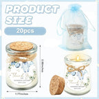 Whaline 20Pcs Baby Shower Candle Favors Glass Mason Jar Wax Candle Blue Clothes Jar Candles for Baby Shower Gender Reveal Party Favors - Image 2