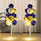 Cicicooie 2 Set Floor Balloon Stand Kit with String Light Balloon Holder Centerpieces Floor Decoration for Baby Shower Birthday Party Bachelorette Party (Blue&Gold) by Cicicooie