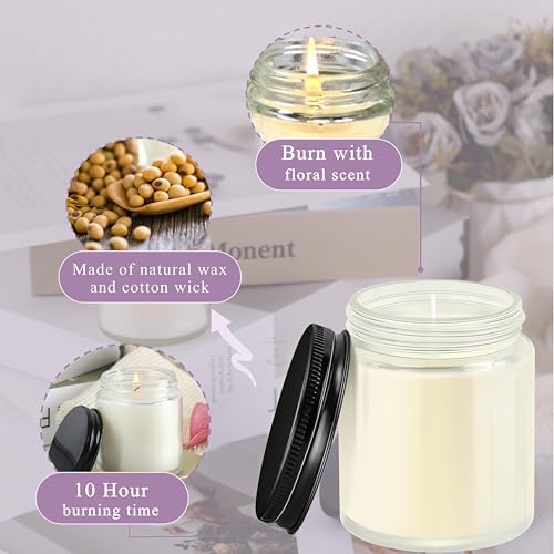 ACITHGL 24 Pcs 4oz Mini Mason Jar Candles Small Lavender Scented Candles Bulk Aromatherapy Ideal Souvenir Favors for Wedding Birthday Party (Black, 24) - Image 5