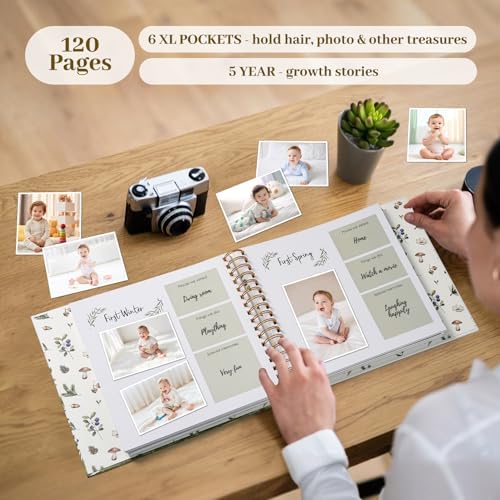Baby Memory Book for First Five Years, Newborn Keepsake Journal - Image 6