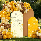 FYSUIMU 3 Pcs Bee Arch Backdrop Covers Baby Shower Honeycomb Stretchy Spandex Arch Stand Fabric Cover for Gender Reveal Wedding Birthday Party Decoration (4ft/5ft/6ft) - Image 4