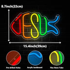 Jesus Neon Sign, Jesus Led Neon Light Signs for Wall Decor Christian Light up Sign Lamp Wall Art for Bedroom Home Christ Church Easter Religious Events Party Decor Dimmable USB Powered(15.4"*8.7") - Image 3