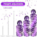 2 Sets Adjustable Balloon Column Stand Kit with Bases（Purple） - Image 4