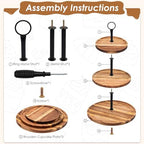 Arttown 6Pack Dessert Table Display Acacia Wood Cake Stand with Lid - Image 2