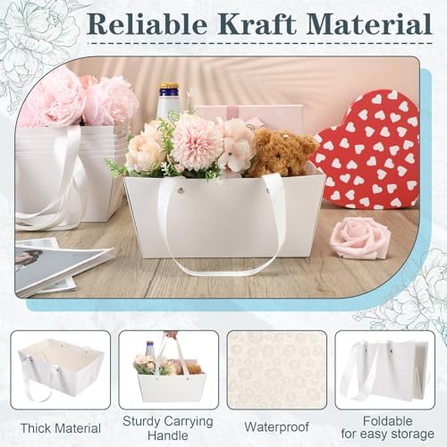 Glenmal 72 Pcs Baskets for Gifts Waterproof Empty Kraft Basket Bulk,White - Image 3