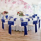 XunYee 80 Pack Satin Chair Sashes for Wedding Chair Decoration Chair Cover Bow Ties Sash for Engagements Graduations Events Banquet Parties Supplies (Royal Blue) - Image 5