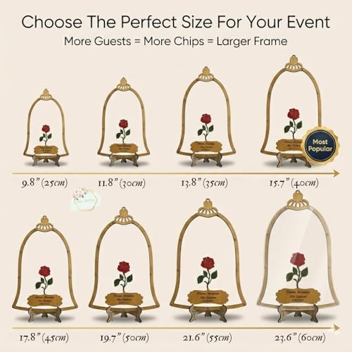 Personalized Enchanted Rose Dome Wedding Guest Book Alternative Frame - Image 6