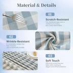 Blue Tablecloth Rectangle, Gingham Cotton Linen Checkered, 55x120 Inch - Image 6