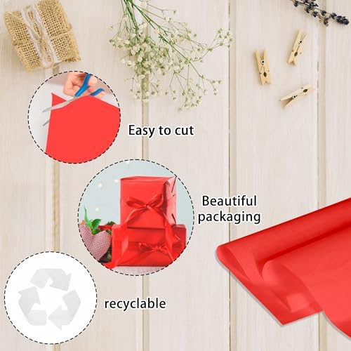 Red Tissue Paper for Gift Bags - 1000 Sheets 20 X 30 Inch Wrapping Tissue Paper Bulk for Gift Wrap Art Crafts DIY Filler Flower Valentines Christmas Birthday Wedding - Image 5