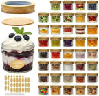 Accguan Mini Mason Glass Jars,4oz Jelly Jars With Woodgrain Lids, 40 PACK by Accguan