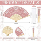 Barydat 24 Sets Cielito Lindo Baby Shower Favors De Barro Paper Hand Fans with Organza Bags Mexican Folding Fans Handheld Home Decor DIY Supplies for Guest Talavera Bridal Baby Shower(Pink) - Image 6