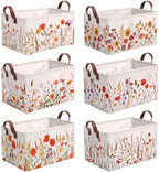 CHENGU 6 Pack Fall Flower Storage Bin Collapsible Wildflower Fall Basket by CHENGU