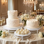 White 3Pcs Nesting Metal Cake Plate Stand Set 8" 10" 12" Dessert - Image 4