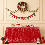 Poise3EHome Red Sequin Tablecloth 90×156 Inch Rectangle Sparkly Fabric Table Cloth for Birthday Wedding Christmas Party Holiday Baby Shower Decoration - Image 3