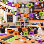 Halloween Decoration Paper Chain Garland, 500 Sheet Strips, Crepe Streamers - Image 7