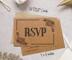 50 Blank RSVP Cards,RSVP Postcards No Envelopes Needed,Kraft Print Response Card,RSVP for Wedding,Baby Shower,Bridal Shower - Image 4