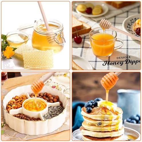 100 PCS Wooden Honey Sticks Dipper 6 Inch, Mini Honeycomb Honey Stirrer - Image 4