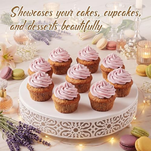 Wenqik 14 Inch Cake Stand, Metal Round Cake Stands Set - Image 5