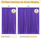 16x10FT Dark Purple Backdrop Curtains for Wedding Parties, Wrinkle Free Polyester Photography Backdrop Drapes for Baby Shower Birthday Parties Stage Background Stand Decorations 4x10ft,4 Panels - Image 7