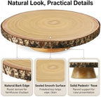 Relaxing Garden 12 Inch Bark Edge Wood Cake Stand Set with Toppers - Image 5