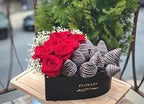 UNIKPACKAGING Set of 3, Heart Shaped Flower/Gift Boxes (Black) - Image 2