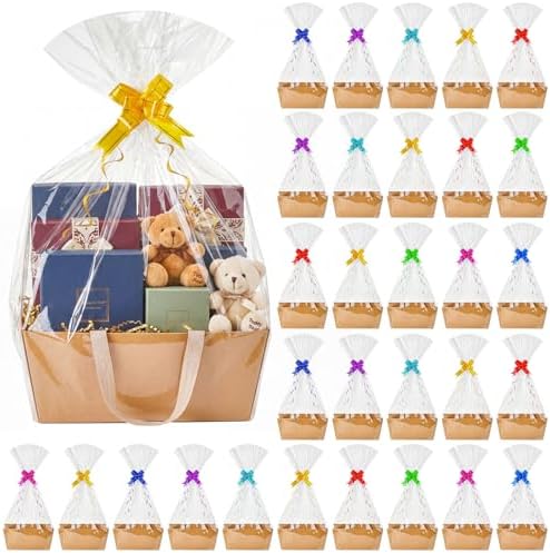 Tuanse 30 Pcs Basket for Gift Empty DIY Bulk Baskets with Handle, Brown by Tuanse