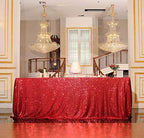 SquarePie Sequin Tablecloth 90x132 Inch Red for Christmas Wedding Party - Image 4