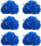 Royal Blue Flowers Balls Centerpieces: 11.8in Diam, Set of 6 by CreatedforWeddingsandHome