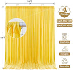 20x10FT Backdrop Curtains with Rod Pockets - Wrinkle Free Photo Stage Backdrop 4 Panels Curtains Drapes for Photography Wedding Party Baby Shower Decorations (Yellow) - Image 6