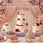 Wenqik 5 Pcs Metal Silver Cake Stand,16/14/12/10/8 in Round Cake Holder - Image 6
