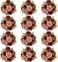 12 Bundles Peonies Artificial Flowers Bulk, Dusty Rose & Terracotta by Nagobi