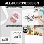 EUSOAR Extra Large Gift Wrap Bags with Handles, 20 Pack 16x6x12 inches White Kraft Paper Bags Bulk, Heavy Duty Totes for Wedding, Grocery, Boutique, Retail, Business, Party Favors, Birthdays - Image 3