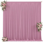 40x10ft Dusty Pink Backdrop Curtain for Wedding Parties Wrinkle Free Fabric Pink Drapes Backdrop Decoration for Baby Shower Birthday Photography Decoration 8 Panels, 5ft x 10ft - Image 7