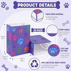 Tenceur 80 Pcs Dog Gift Bags Goodie Paw Puppy Paper Treat Bags Bulk with Handles 10.63 x 4.72 x 7.87 Inch Dog Themed Party Favors Shopping Holiday Kraft (Purple Colorful) - Image 2