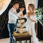 Wenqik 18 Inch Cake Stand, Metal Round Cake Stands Set with Modern Design White Dessert Display Cupcake Stands Plates Fruit Serving Tray for Wedding Birthday Baby Shower Party (Gold) - Image 6