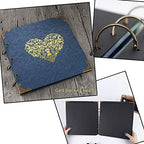 Photo Album DIY Scrapbook (10x10 inch 50 Pages Double Sided) Vintage Hardcover Three-Ring Binder Picture Booth Albums with 6 Colors 408pcs Self Adhesive Photos Corners for Memory Keep (Blue) - Image 3