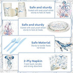 Yungyan Sea Baby Shower Plates Cups Napkins Forks, Dolphin Ocean Theme - Image 4