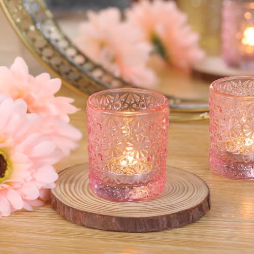 Lanttu 36 Pack Pink Votive Candle Holder 2.2ʺ*2.6ʺ Tealight Candle Holders - Image 6