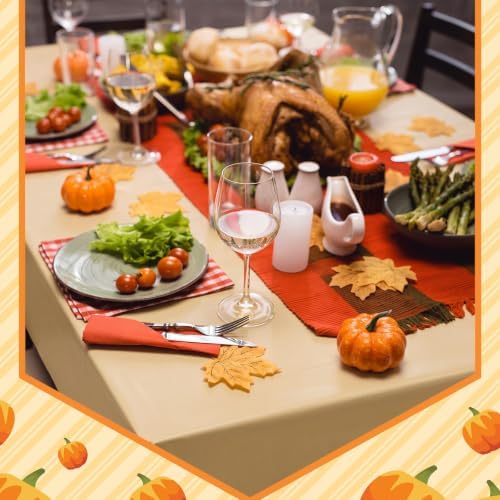 Jinei 24 Pcs Fall Plastic Tablecloth Thanksgiving Table Cover Disposable - Image 3
