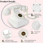 Audio Guest Book Wedding Phone with One-Touch Playback & Adjustable Volume for Wedding, Anniversary, Birthday Parties, Baby Shower(White A) - Image 3