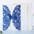 Hosmsua 5.12 x 7.3 Inch 20PCS Royal Blue Quinceanera Invitation Kit Laser Cut Lace Flora Butterfly Invitation Pocket with Envelope Invitation for Bridal Shower Quinceañera (Royal Blue Glitter) - Image 7