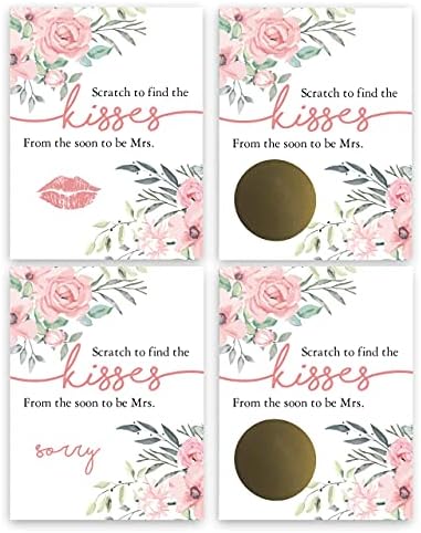Scratch Off Bridal Wedding Shower Bundle Bridal Bingo Kisses from the Mrs & Make Your Own ScratchNotes - Image 3