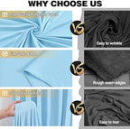 50x10ft Blue Backdrop Curtain Panels for Parties - Wrinkle Free Polyester Photo Curtain Backdrop Wedding Back Drop Fabric Drapes for Party Decorations Background for Photography - Image 5