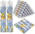 200 Pcs Capri Lemon Party Supplies for 50 Guests Disposable Set by Lanties