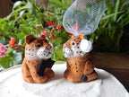 Leopard Jaguar Panther Wedding Cake Topper Love Bride Groom Engagement Anniversary Carved Wood Statue - Image 2