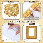 Lineshading 6 Pcs Large Photo Booth Props Gold Picture Selfie Frame 20 Inch - Image 4