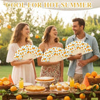 25 Pcs Orange Fruit Folding Paper Fans Bulk with Organza Bags - Image 5